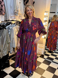 Elegant Purple Floral Dress