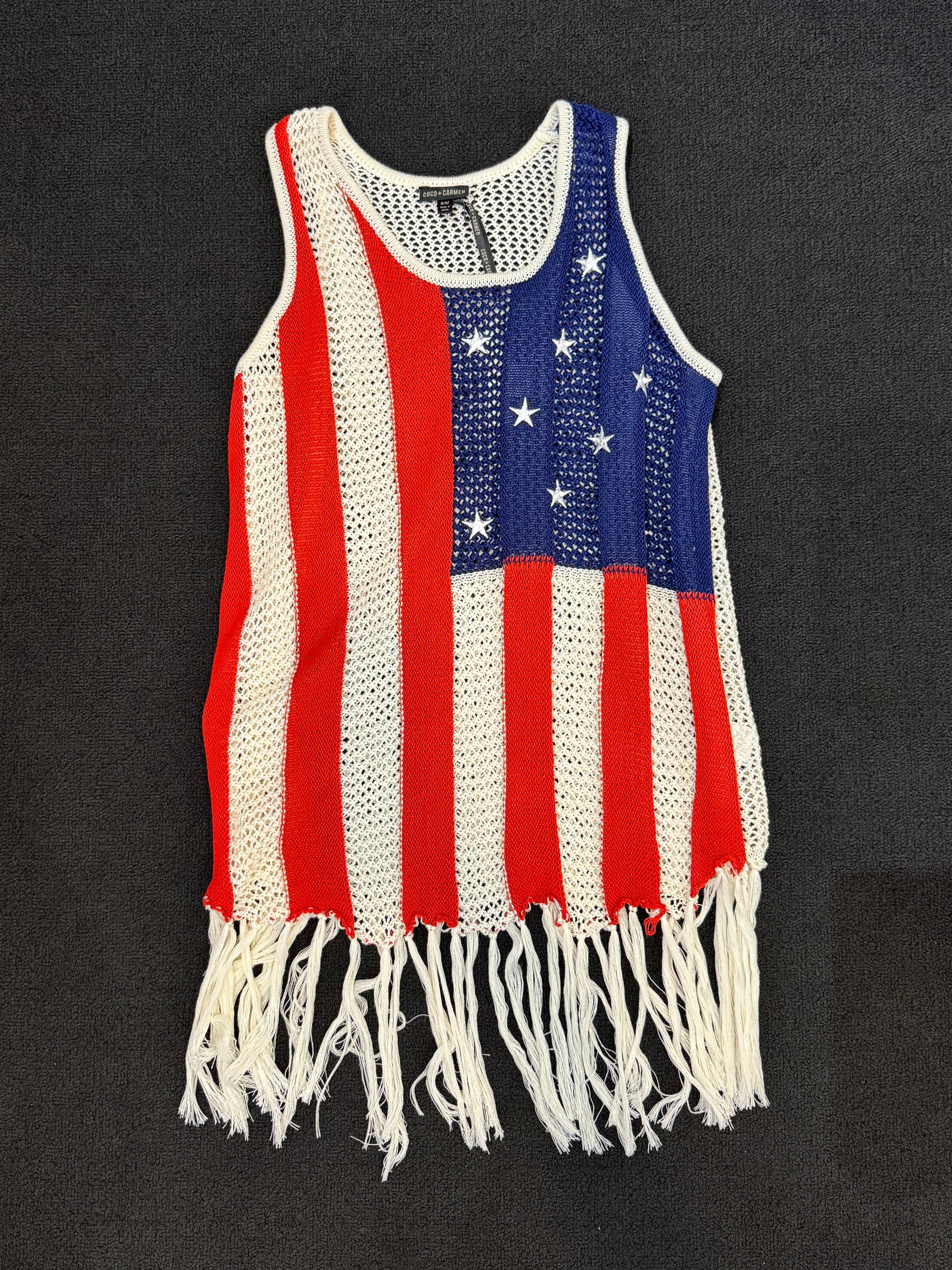 Crochet American Flag Tank Top