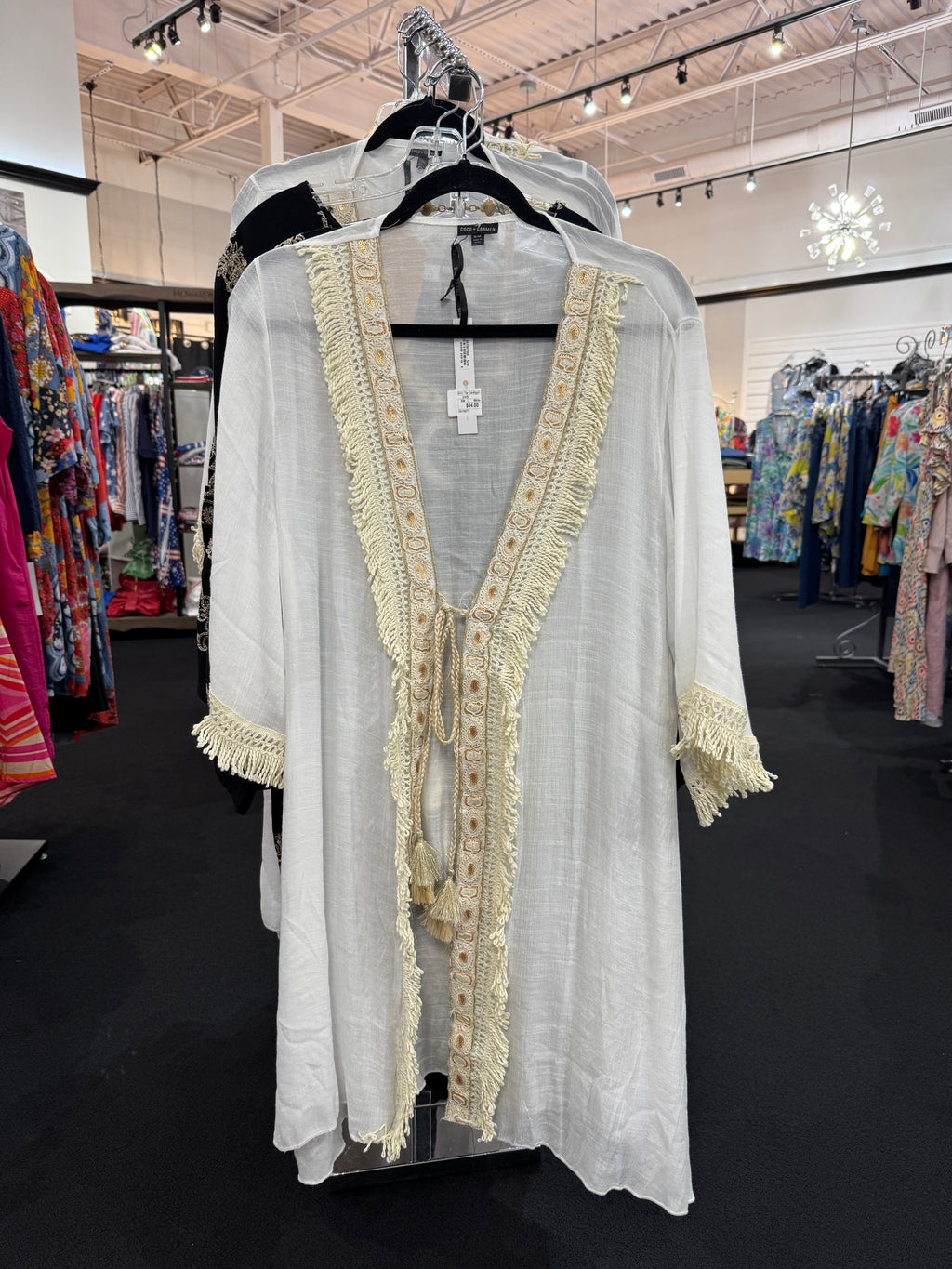 Ann Tie Cardigan with Decorative Border