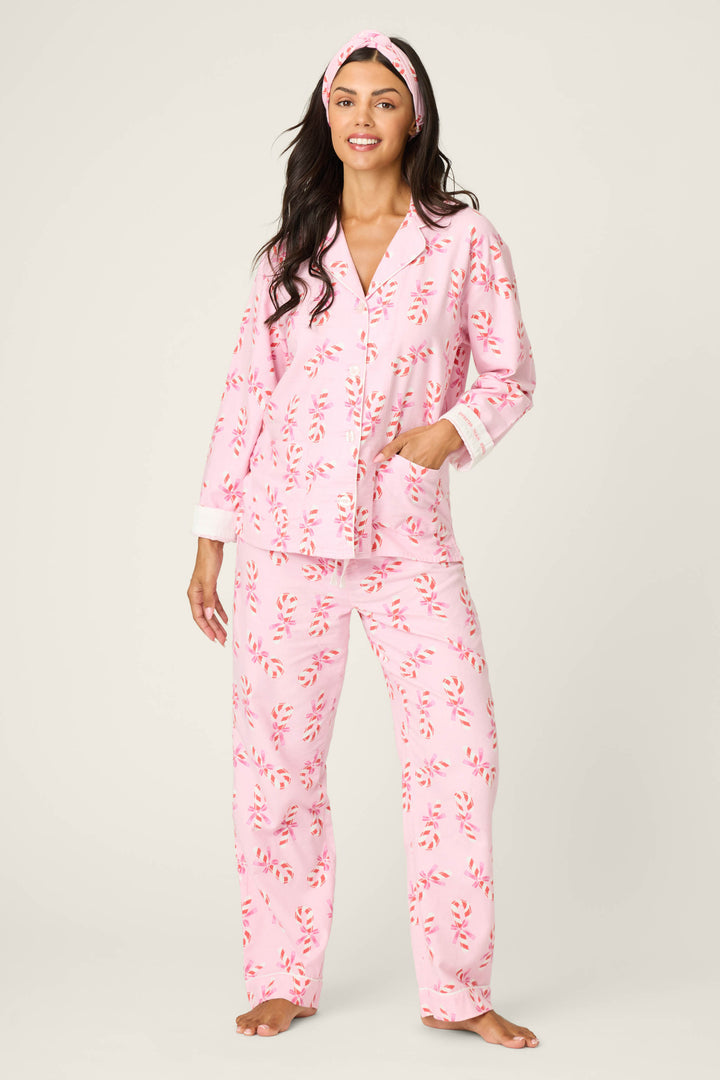 Candy Cane Flannel Pajamas Set