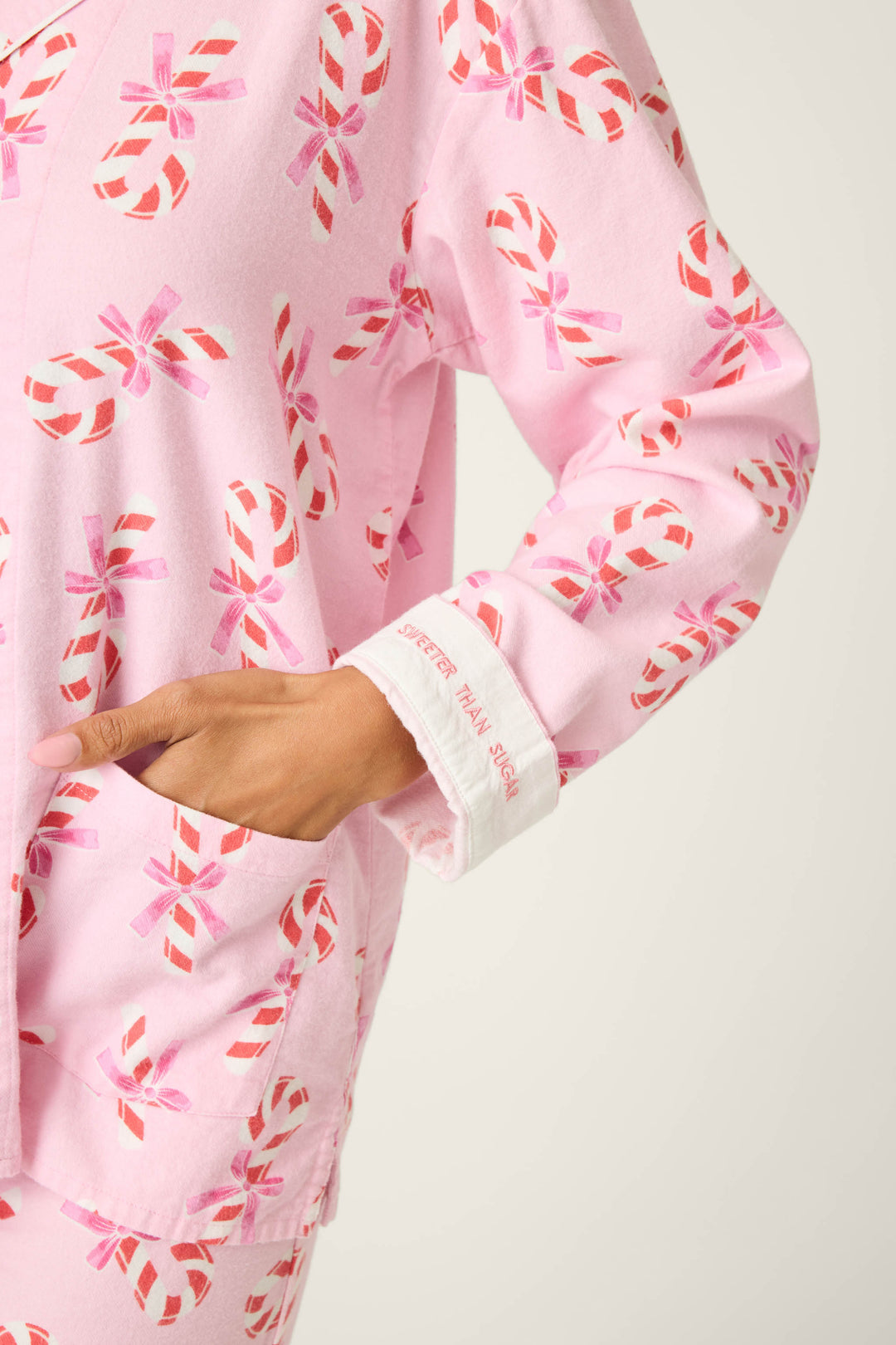 Candy Cane Flannel Pajamas Set