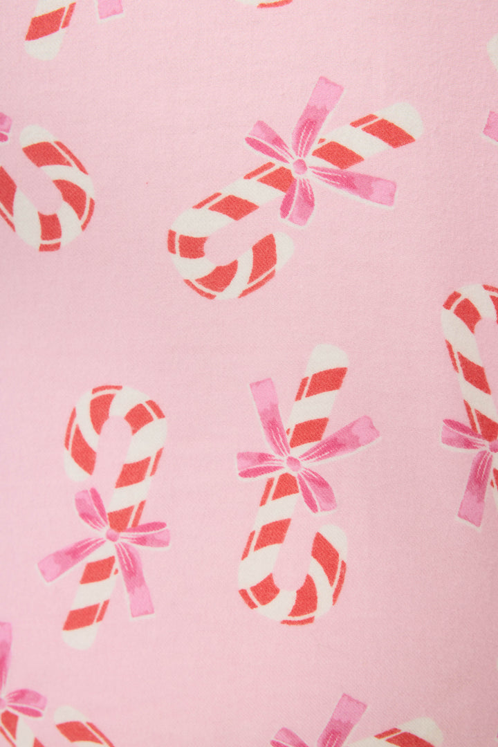 Candy Cane Flannel Pajamas Set
