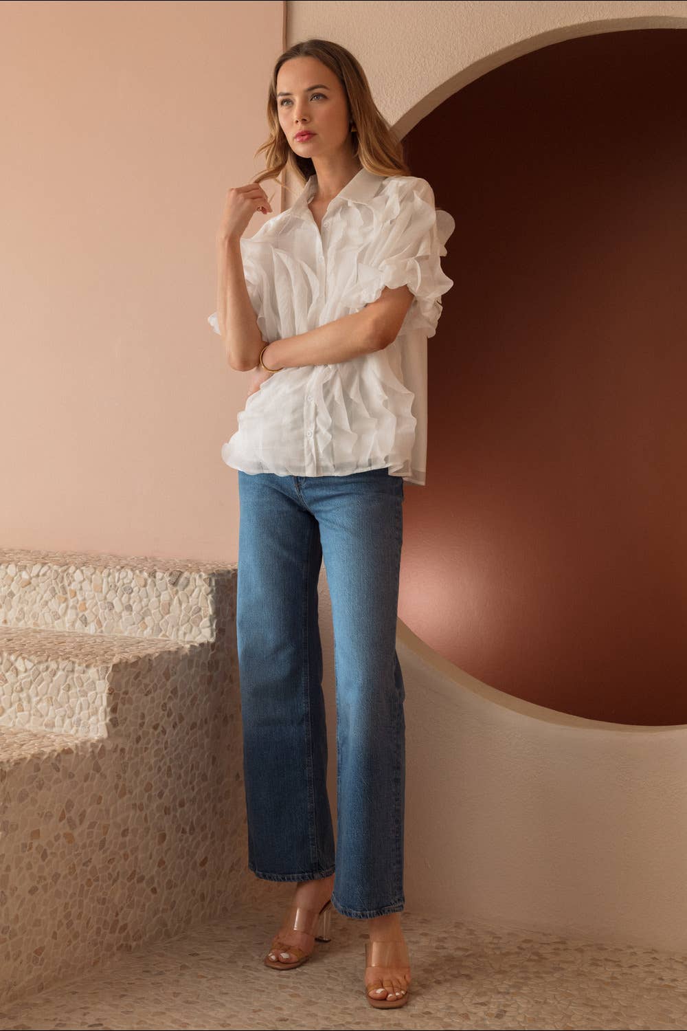 Jhen Cascade Ruffle Top