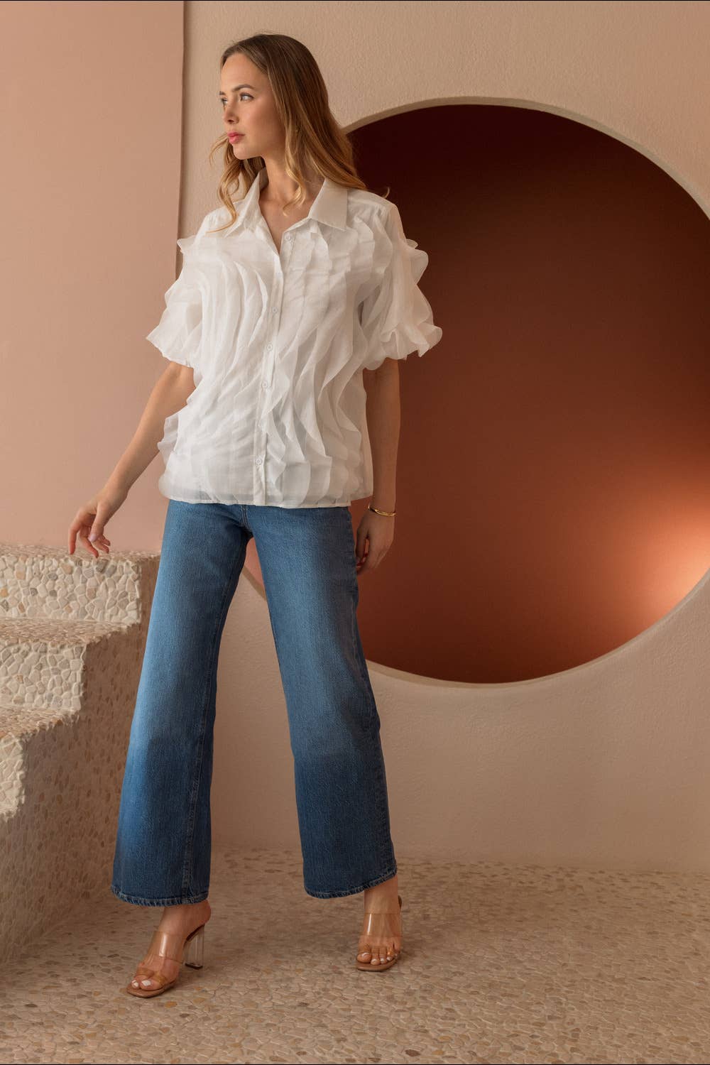 Jhen Cascade Ruffle Top