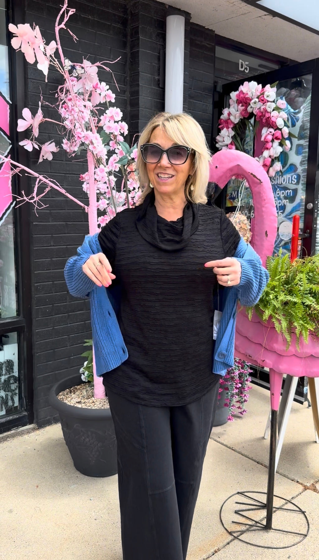Black Cowl Lined Top