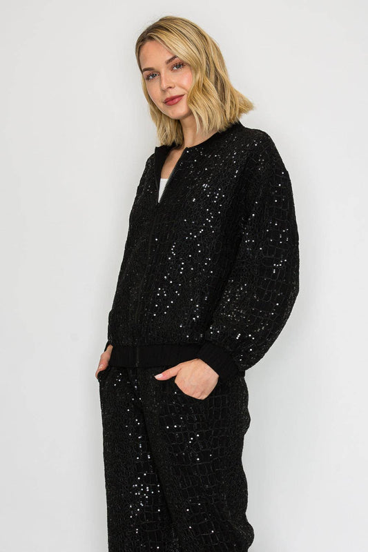 Janna Embroidered Sequin Jacket