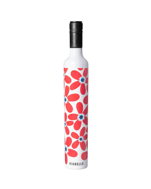 Cherry Pop Red Floral Wine Bottle Umbrella
