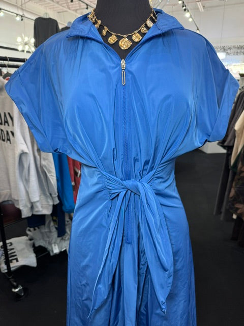 Tie Taffeta Blue Dress