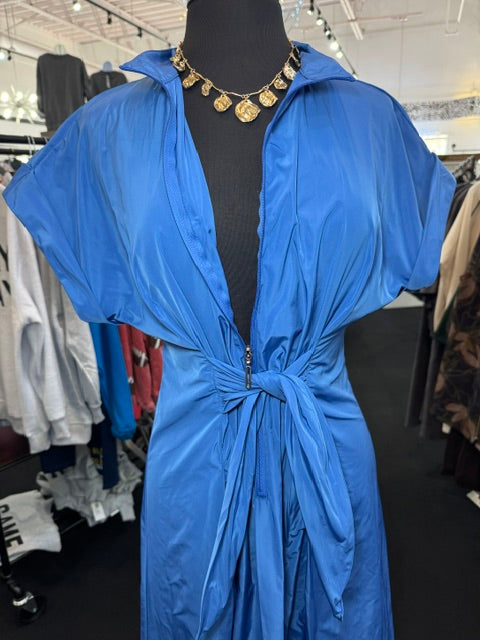 Tie Taffeta Blue Dress
