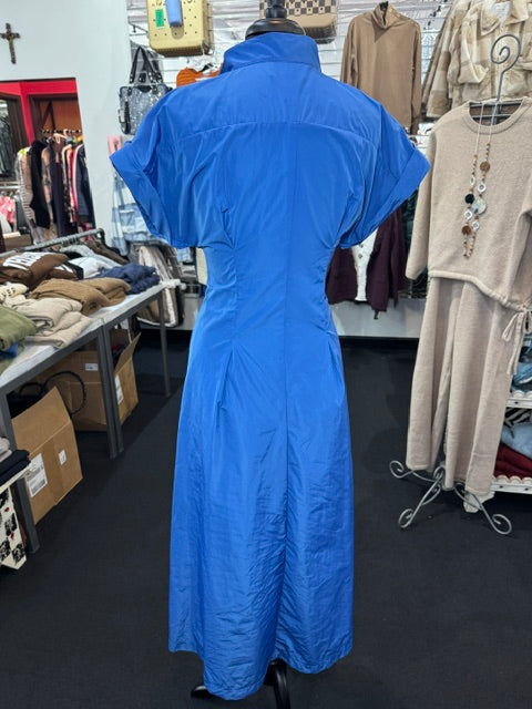 Tie Taffeta Blue Dress