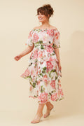 Off Shoulder Floral Tiered Maxi Dress