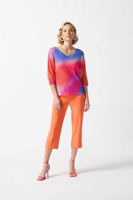 TIE DYE PERFORATED PULLOVER