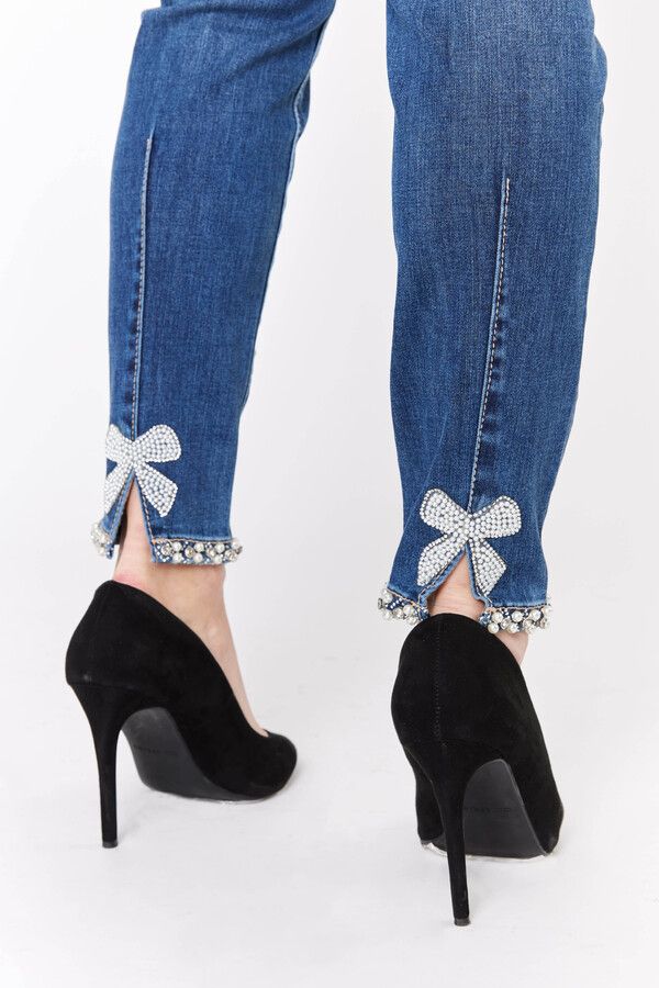 BEADED CUFF JEANS